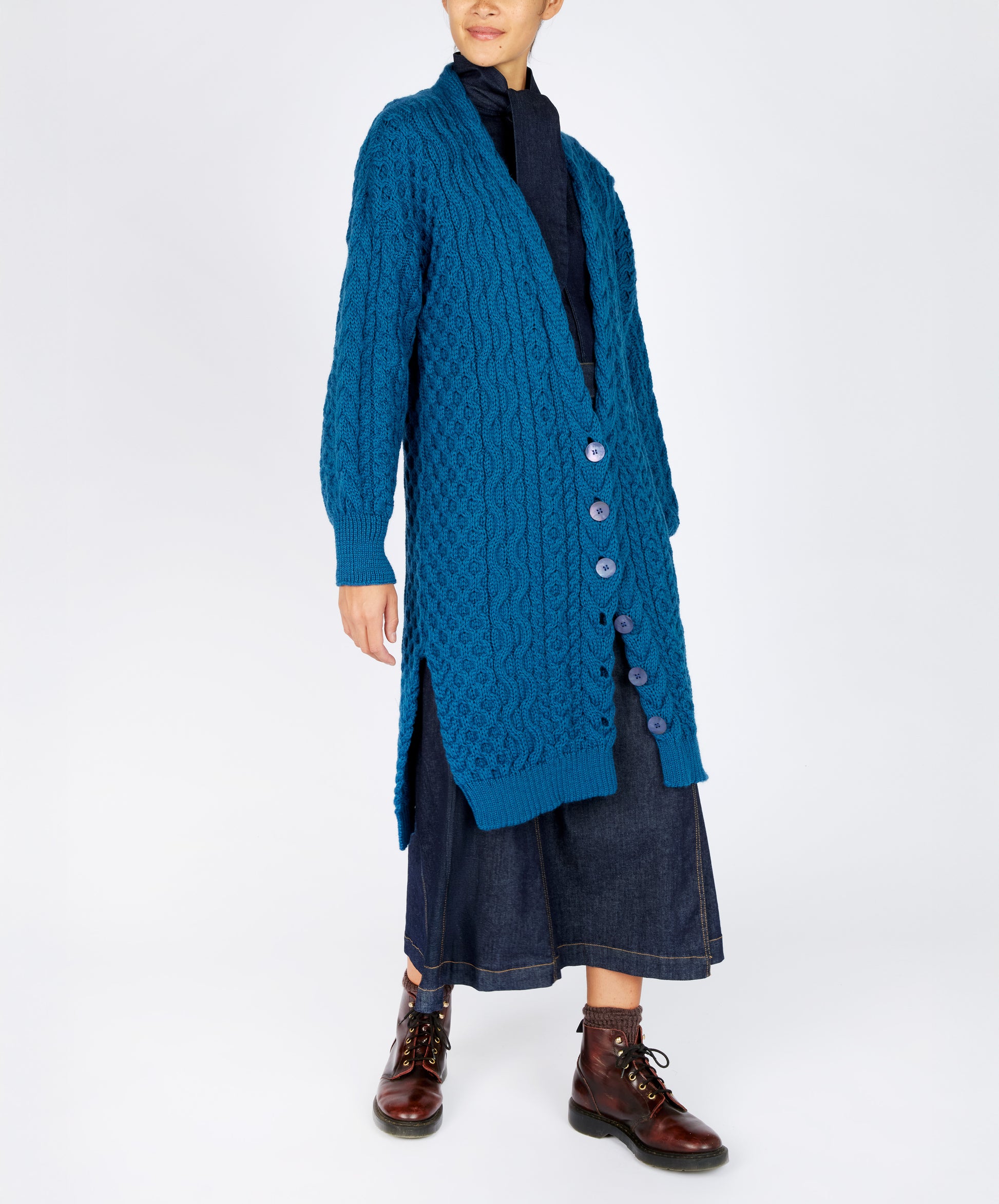 IrelandsEye Knitwear The 'Talulla' Cardigan Sapphire