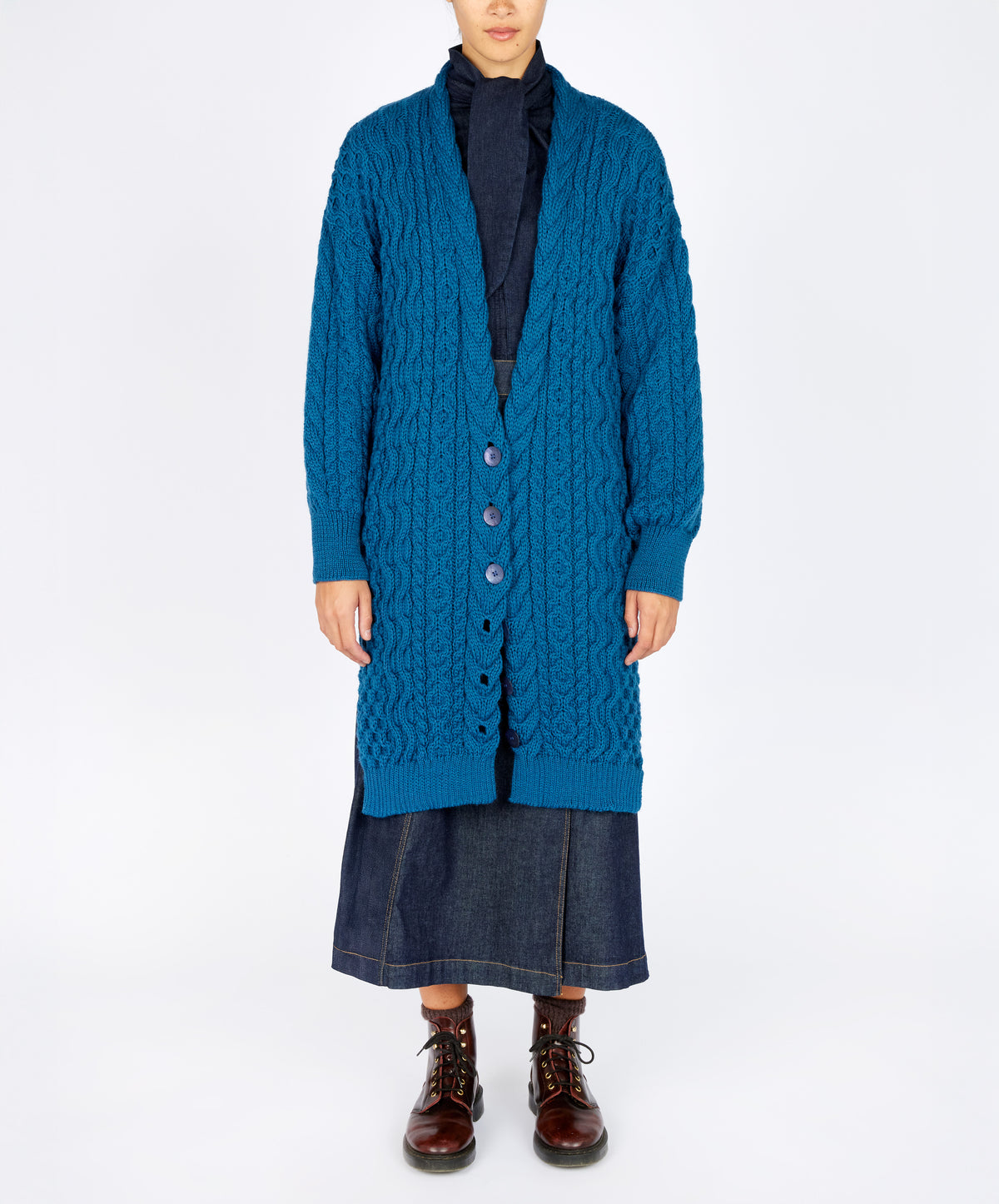 IrelandsEye Knitwear The 'Talulla' Cardigan Sapphire