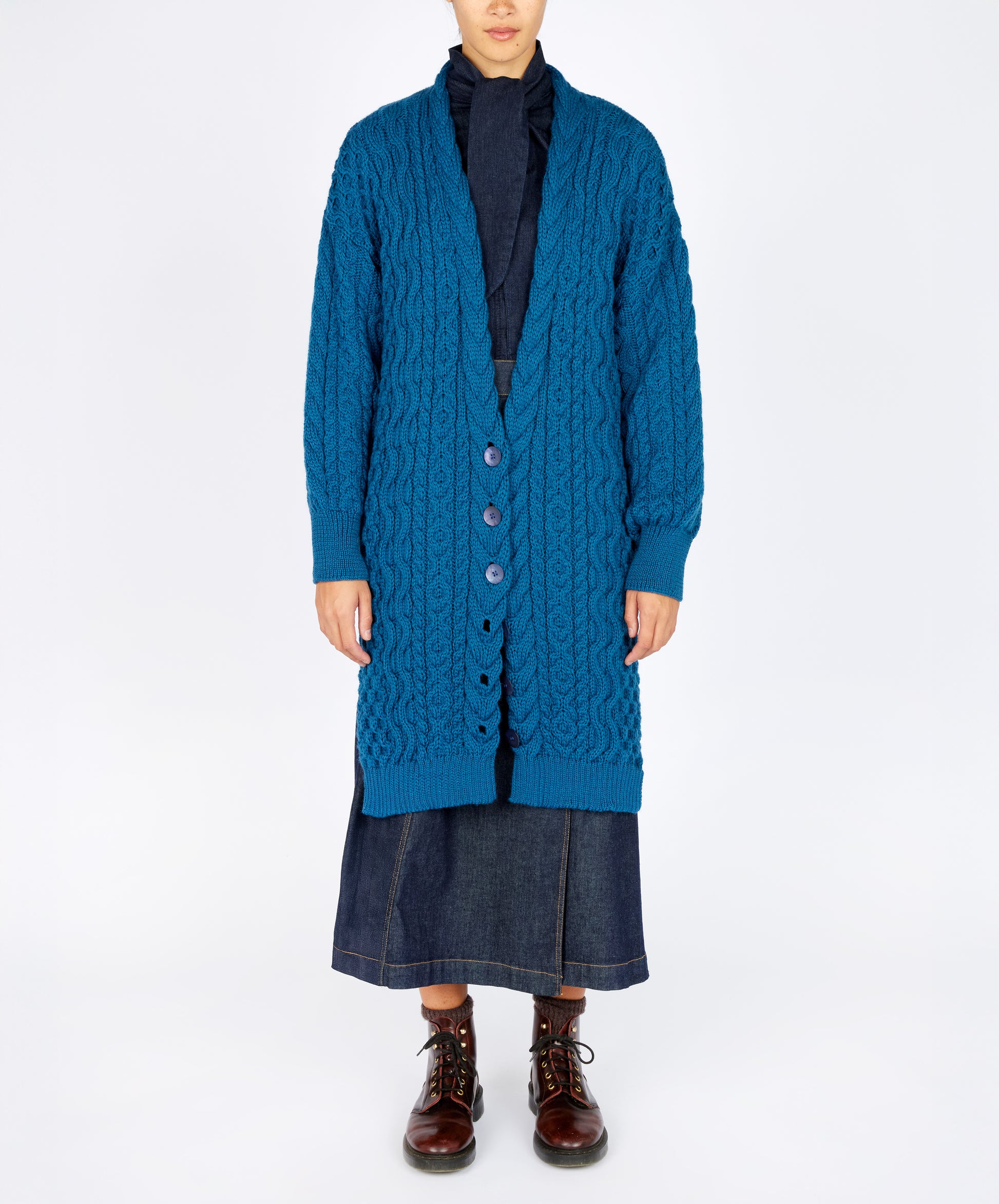 IrelandsEye Knitwear The 'Talulla' Cardigan Sapphire