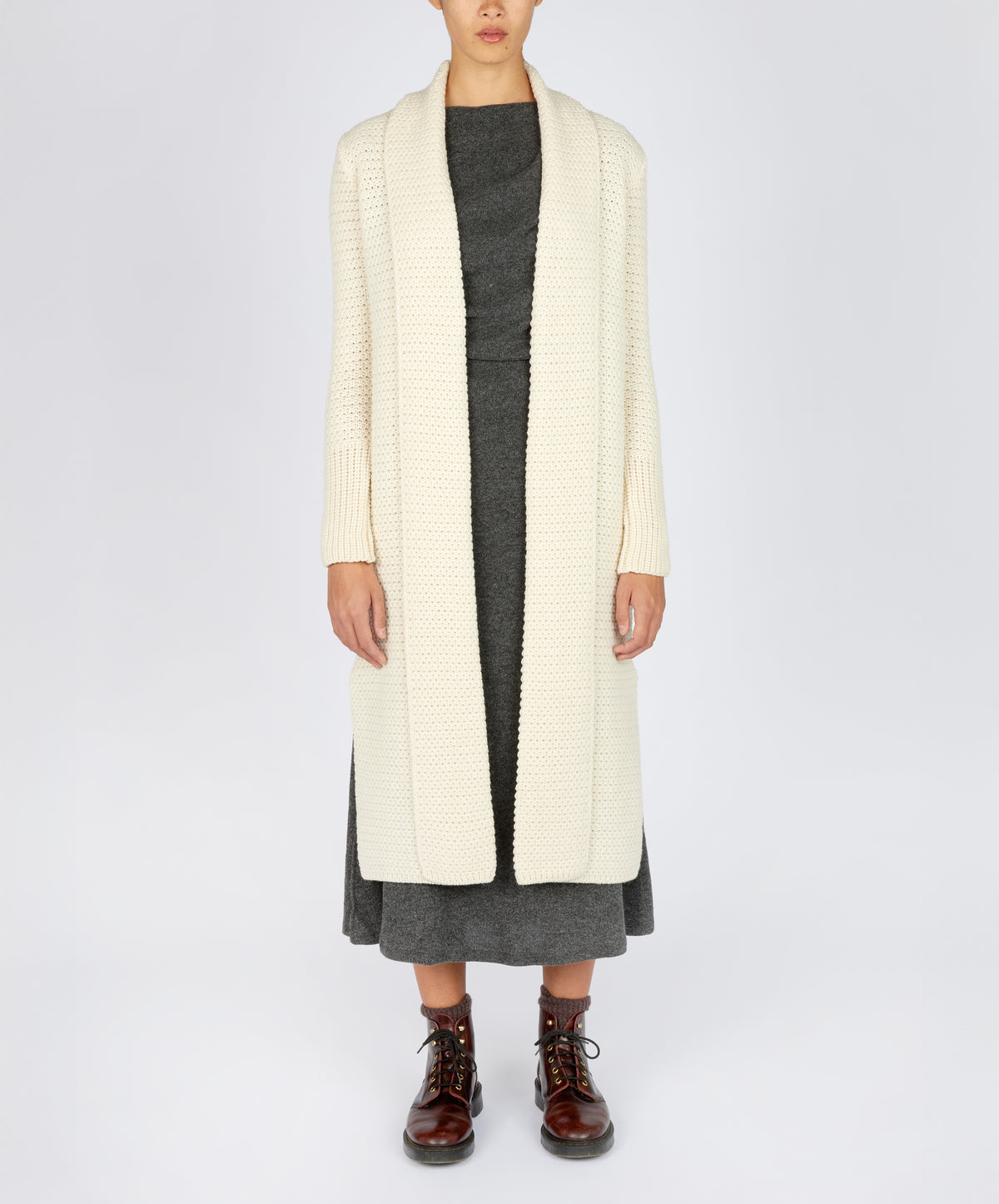 Ghost Rathnew Struktur-Coatigan Rathnew, Wollweiß – IrelandsEye Knitwear