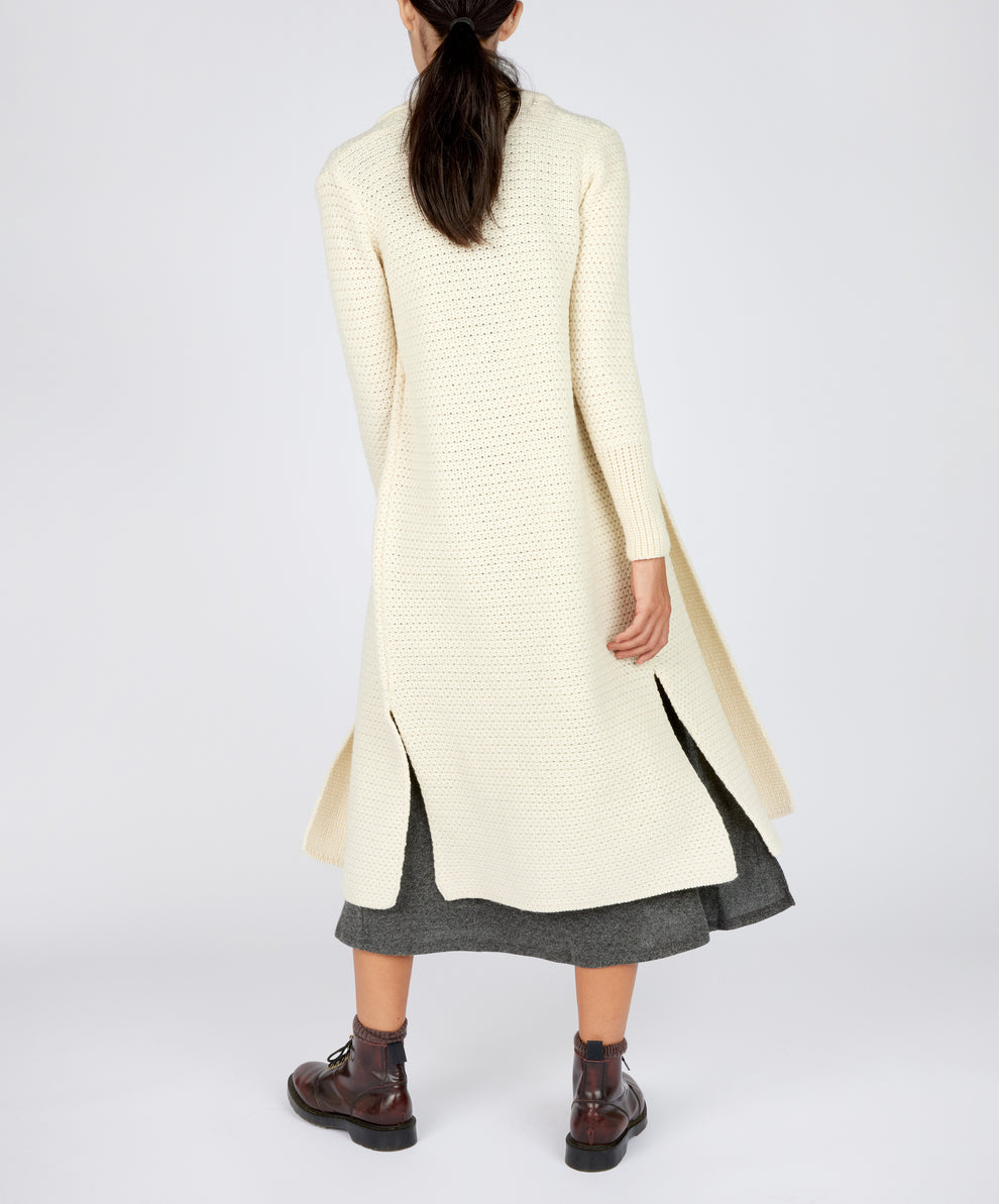 'Rathnew' textured Coatigan Natural – IrelandsEye Knitwear