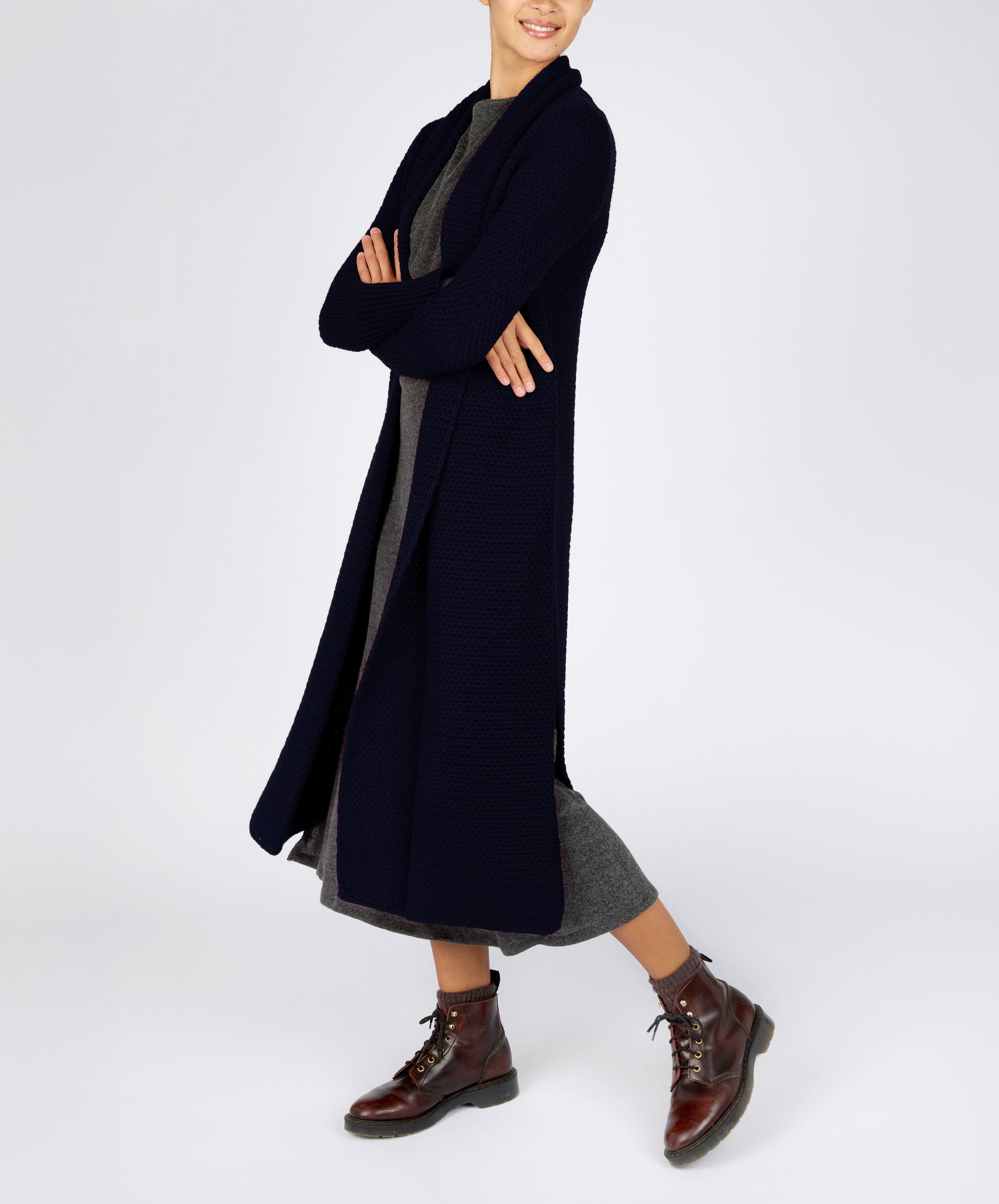 IrelandsEye Knitwear Rathnew textured Coatigan Navy