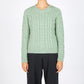 IrelandsEye Knitwear The 'Dana' Cable Crew Neck Sage Marl