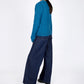 IrelandsEye Knitwear The 'Dana' Cable Crew Neck Sapphire Marl