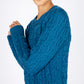 IrelandsEye Knitwear The 'Dana' Cable Crew Neck Sapphire Marl