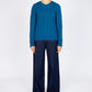 IrelandsEye Knitwear The 'Dana' Cable Crew Neck Sapphire Marl