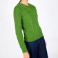 IrelandsEye Knitwear The 'Dana' Cable Crew Neck Moss