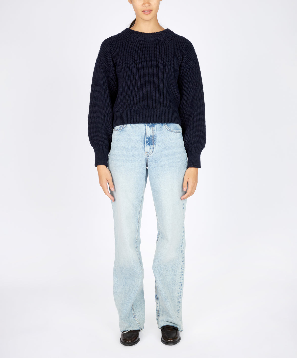 IrelandsEye Knitwear The 'Nuada' Crew Neck Navy