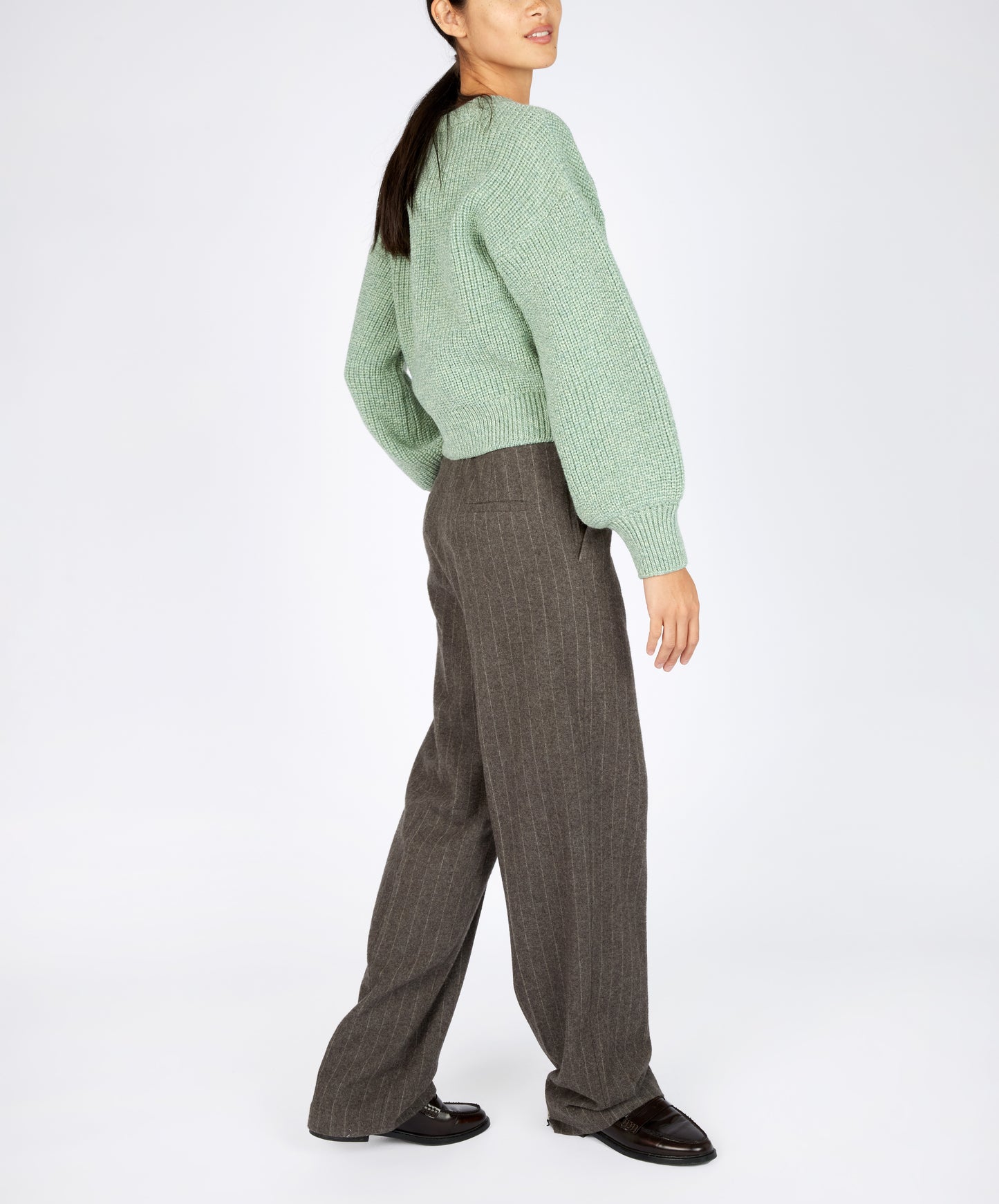 IrelandsEye Knitwear The 'Nuada' Crew Neck Sage Marl