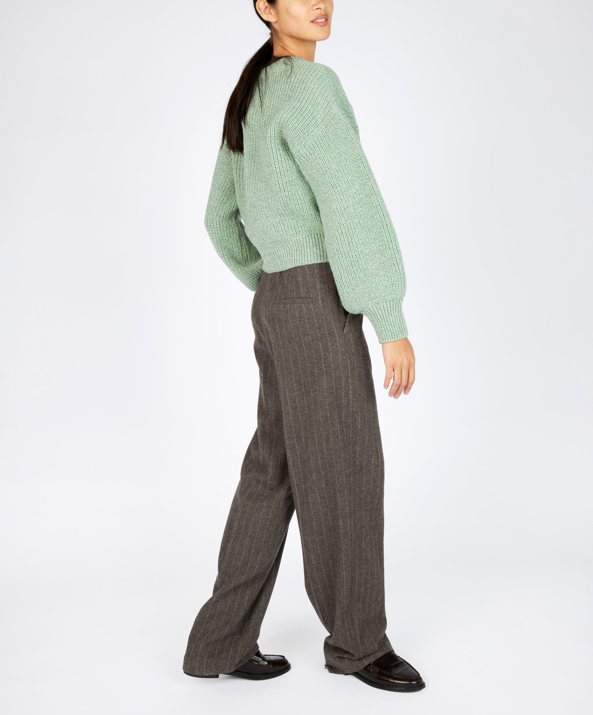 IrelandsEye Knitwear The 'Nuada' Crew Neck Sage Marl