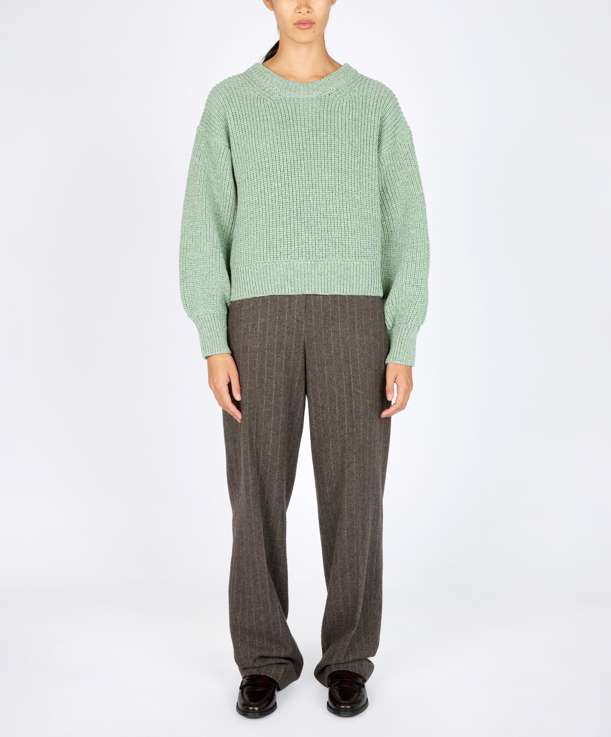 IrelandsEye Knitwear The 'Nuada' Crew Neck Sage Marl