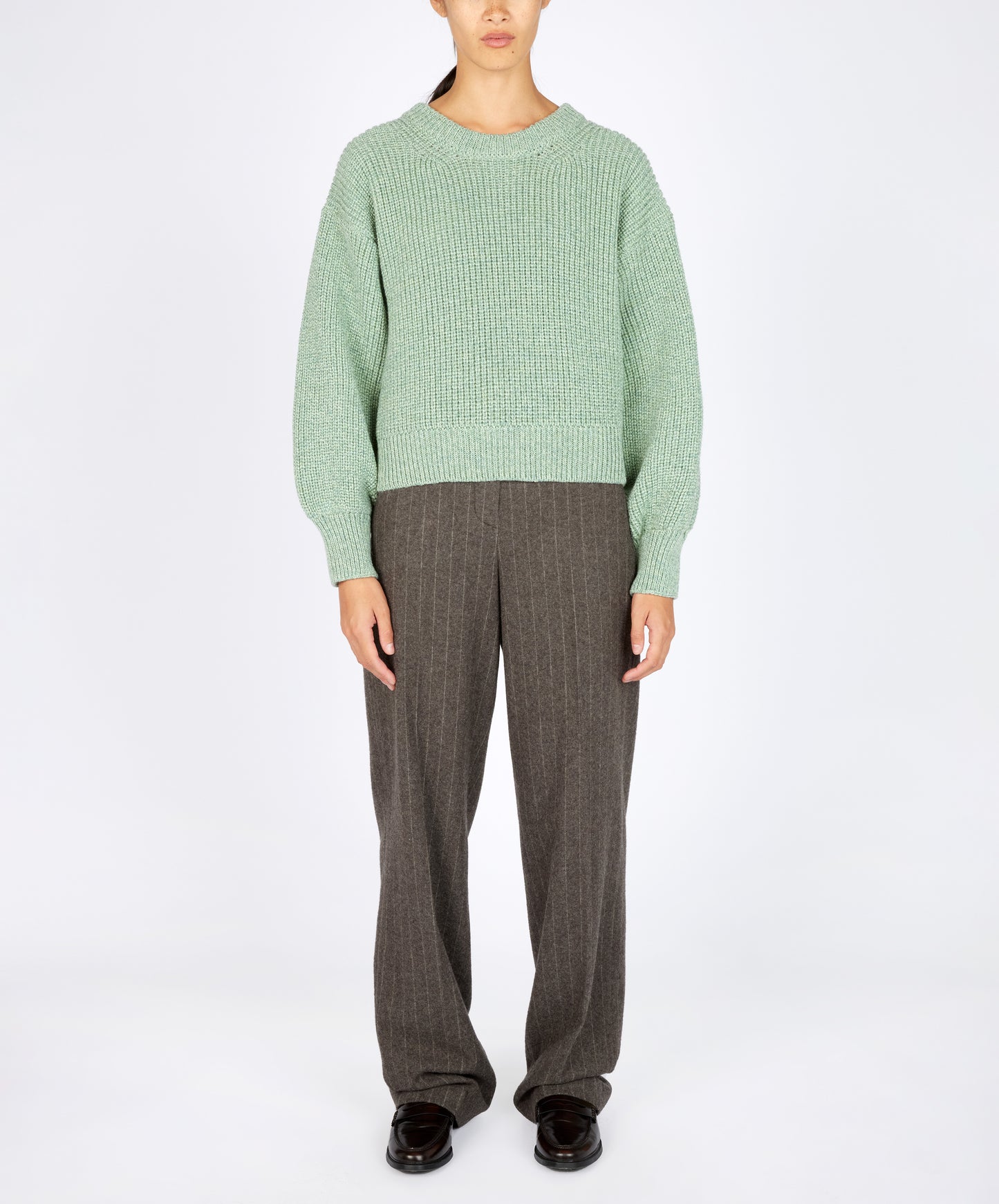 IrelandsEye Knitwear The 'Nuada' Crew Neck Sage Marl