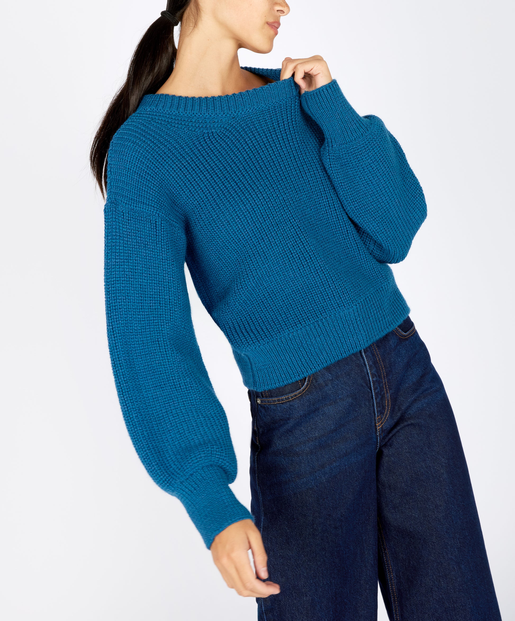IrelandsEye Knitwear The 'Nuada' Crew Neck Sapphire Marl