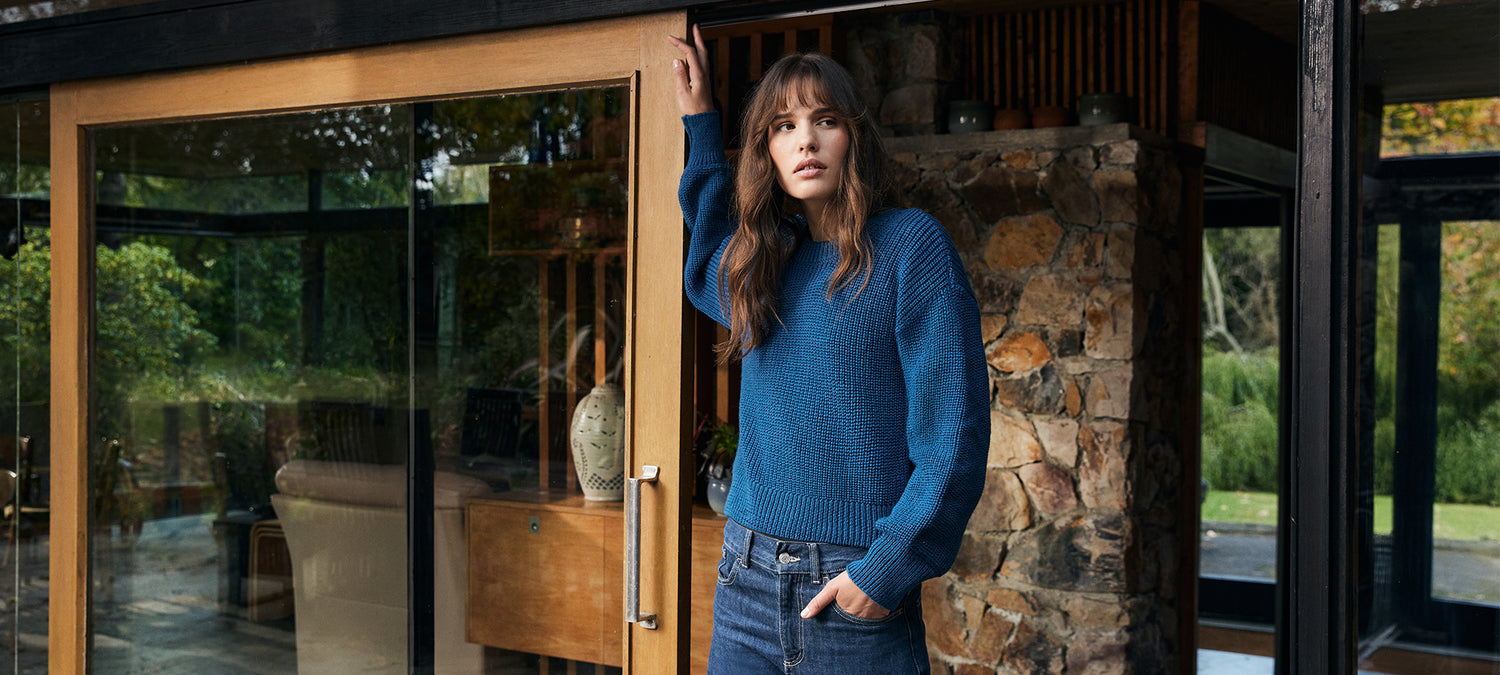 IrelandsEye Knitwear 'Nuada' Crew Neck in Sapphire marl