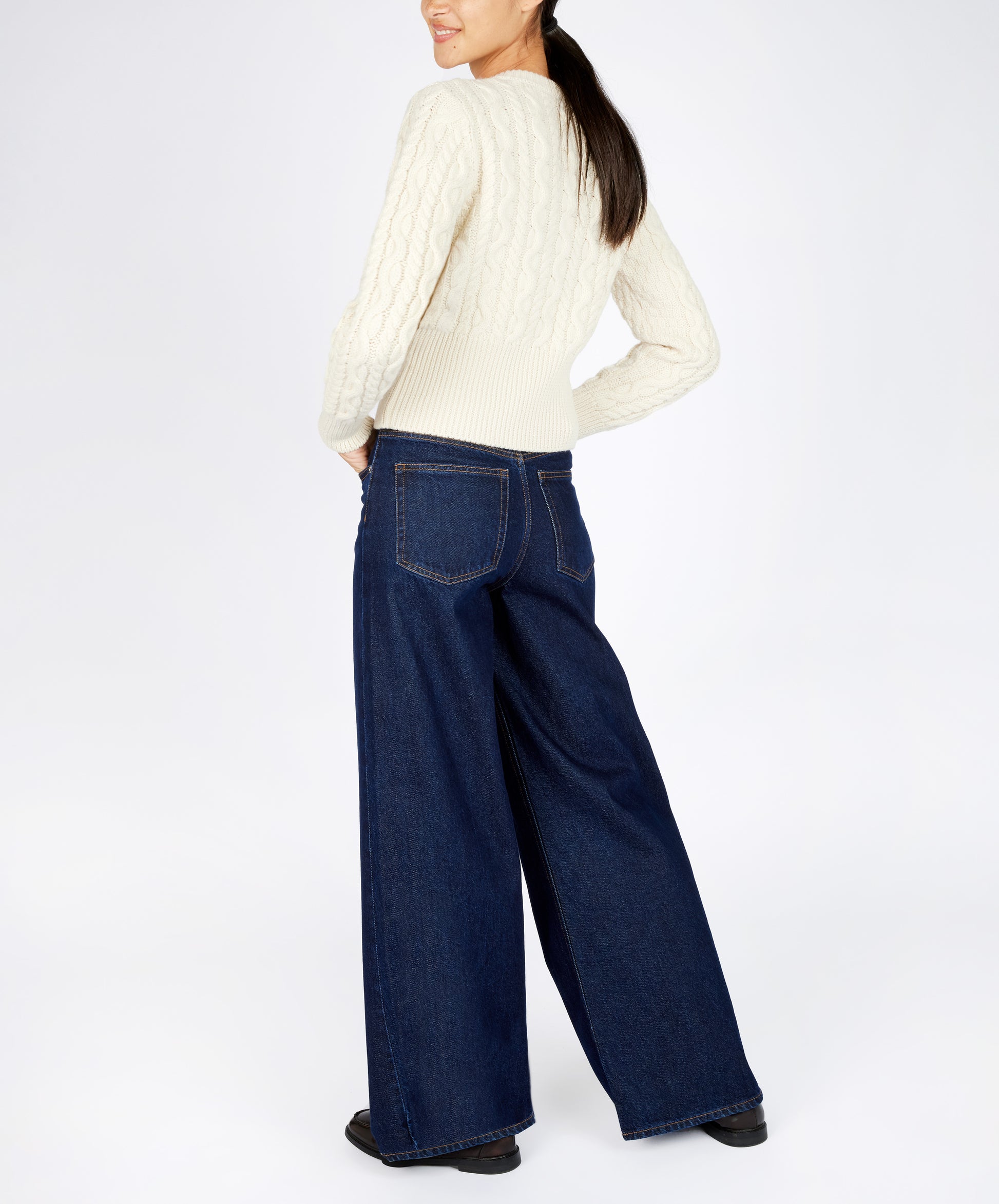 IrelandsEye Knitwear The 'Elva' Cropped Cardigan Natural