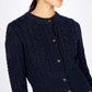 IrelandsEye Knitwear The 'Elva' Cropped Cardigan Navy