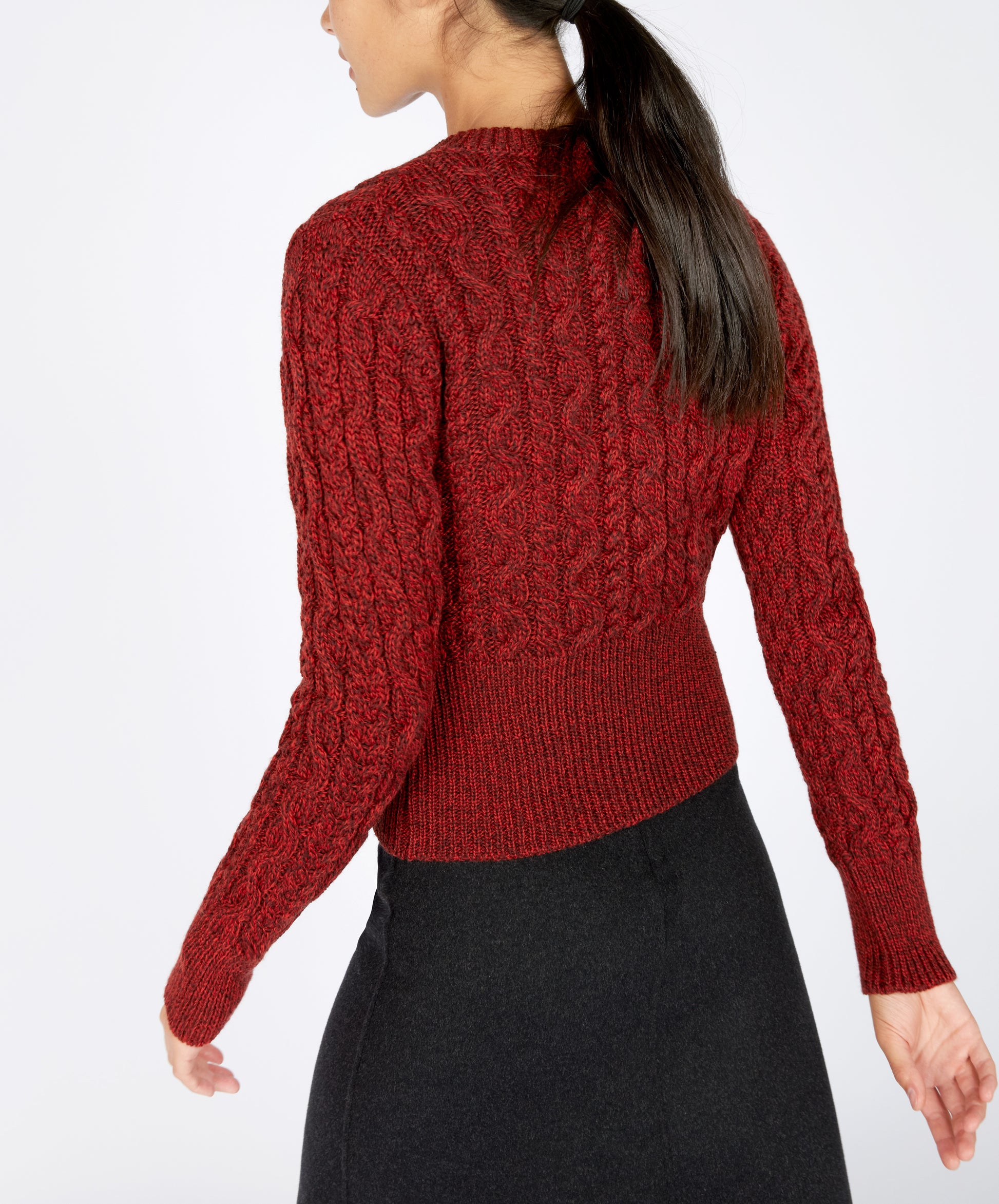 IrelandsEye Knitwear The 'Elva' Cropped Cardigan Sable Marl