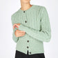 IrelandsEye Knitwear The 'Elva' Cropped Cardigan Sage Marl
