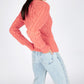 IrelandsEye Knitwear The 'Elva' Cropped Cardigan Salmon
