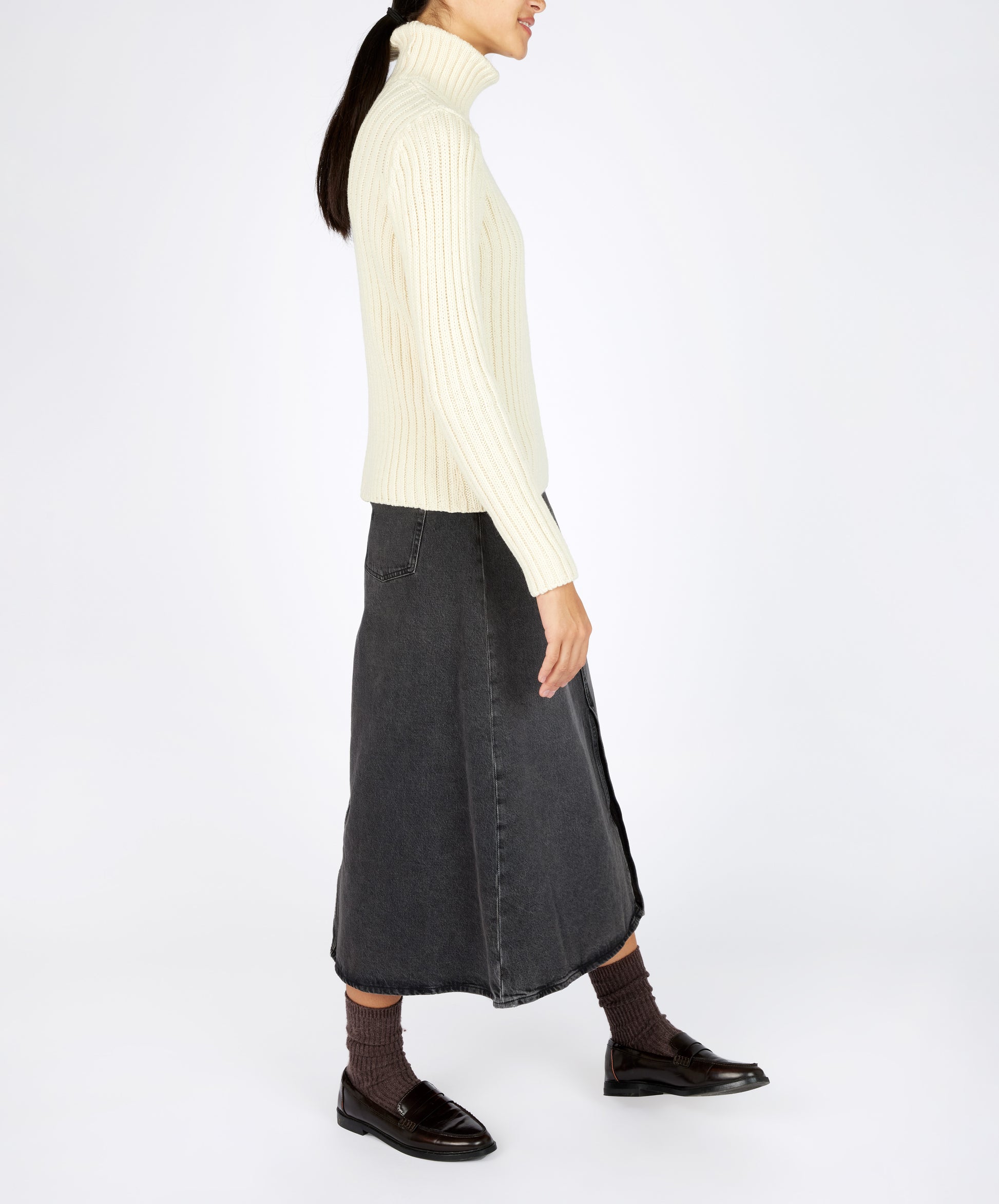 IrelandsEye Knitwear The 'Rylee' Polo Neck Natural