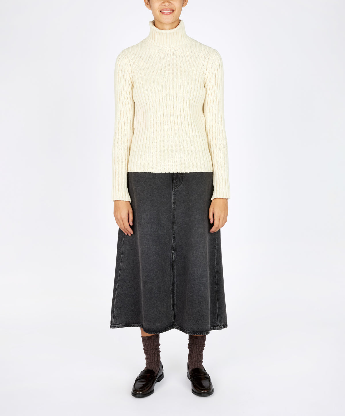 IrelandsEye Knitwear The 'Rylee' Polo Neck Natural