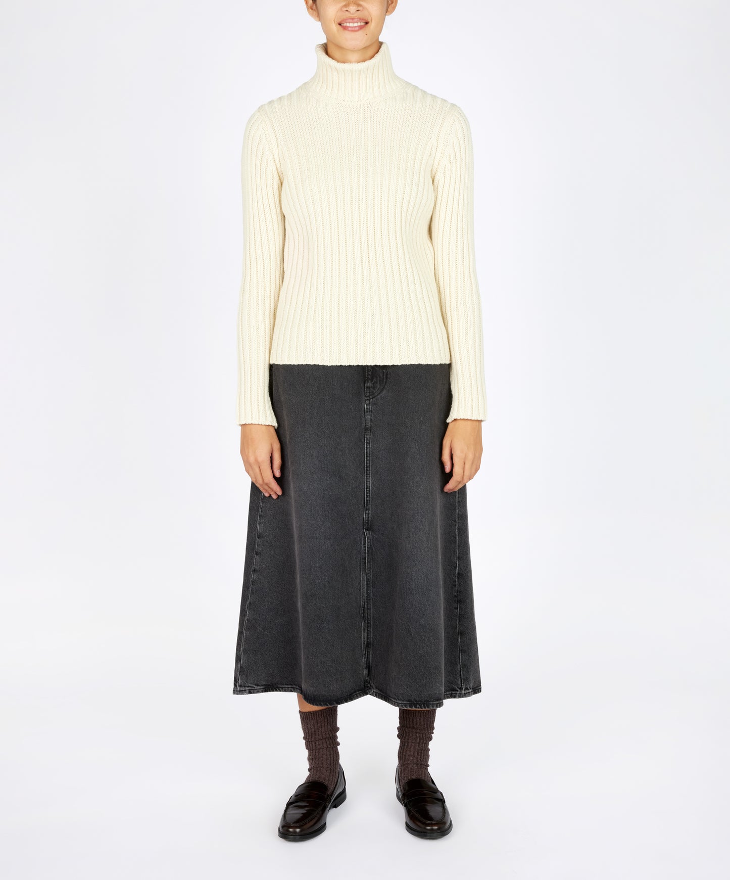 IrelandsEye Knitwear The 'Rylee' Polo Neck Natural