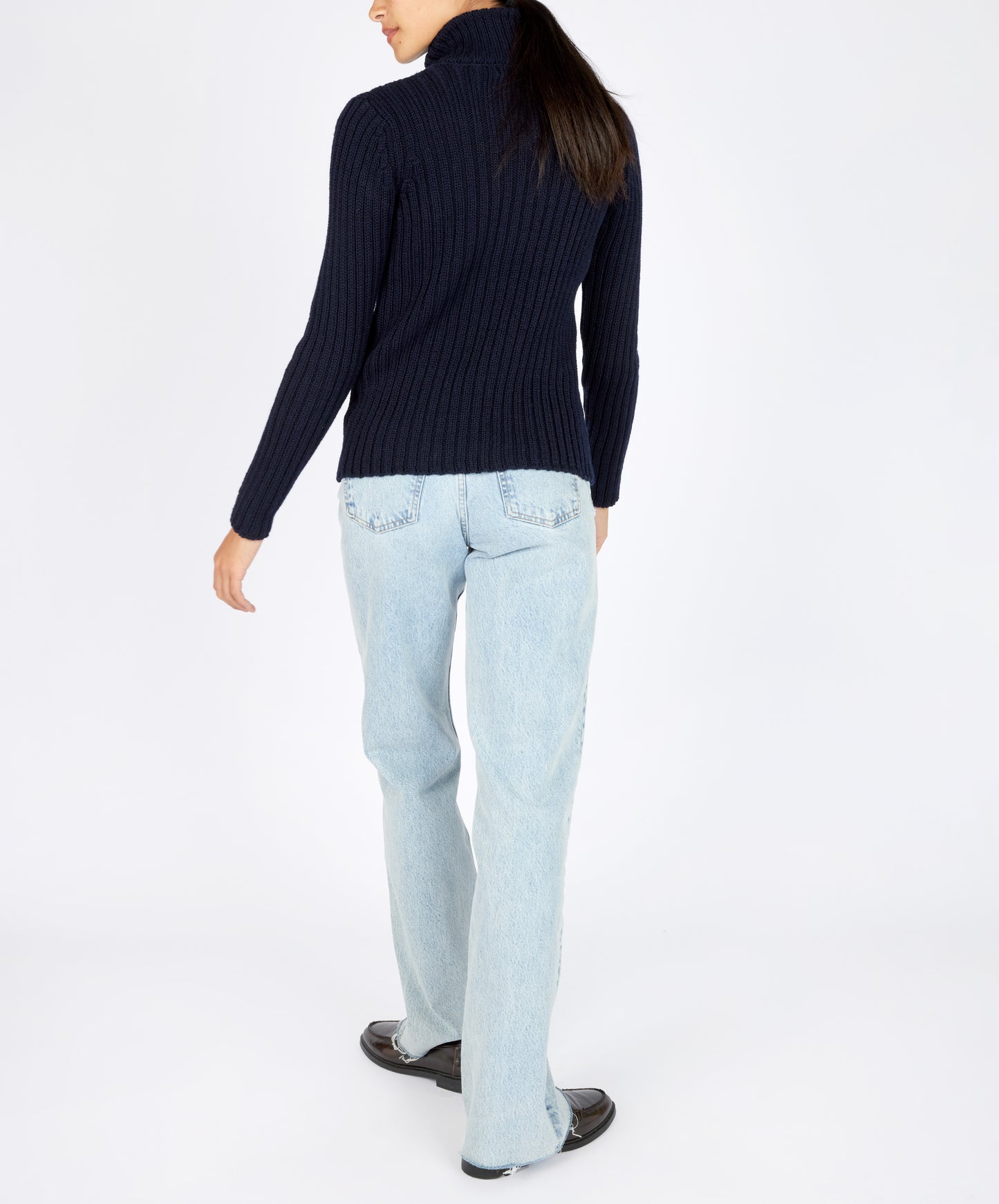 IrelandsEye Knitwear The 'Rylee' Polo Neck Navy