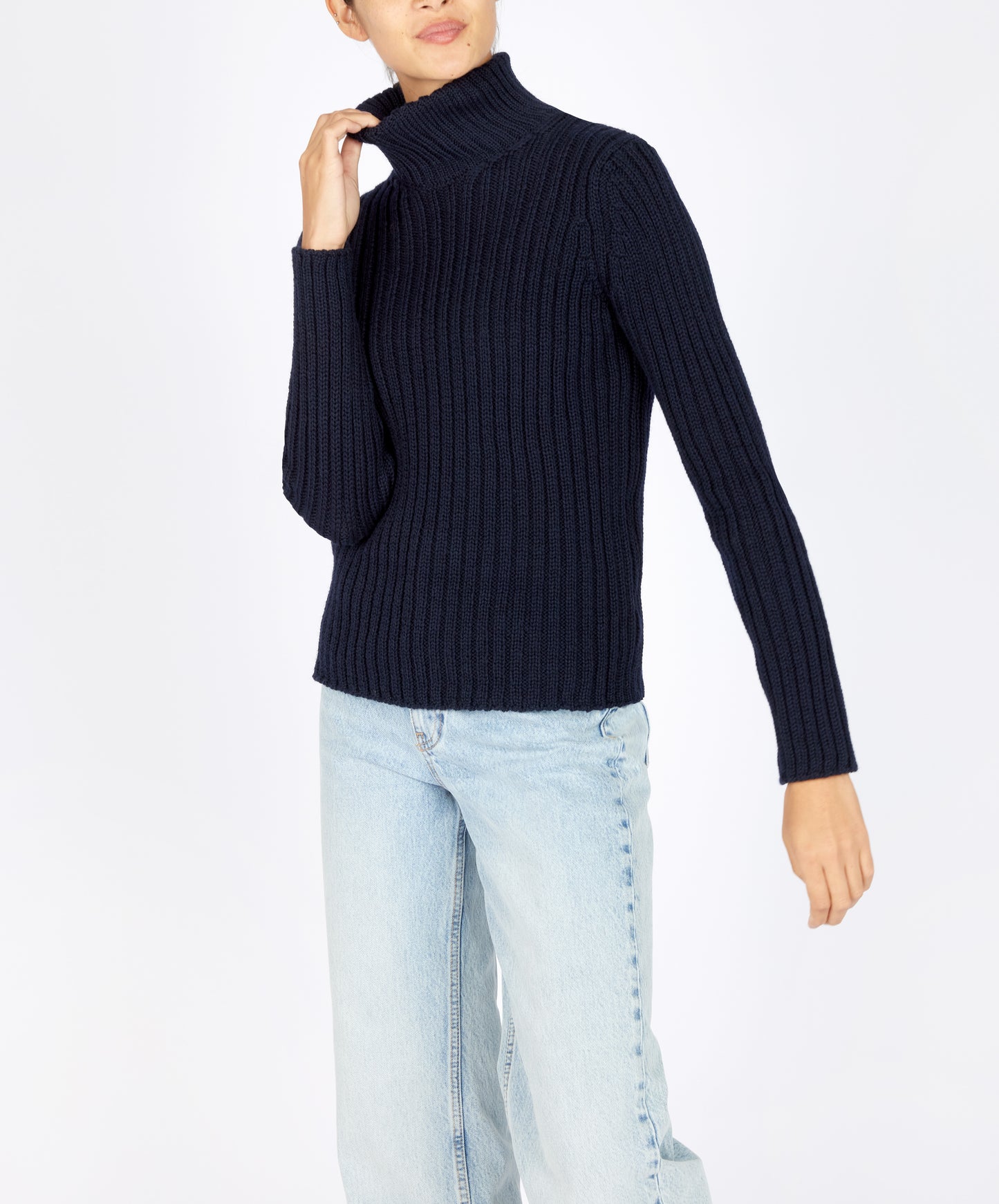 IrelandsEye Knitwear The 'Rylee' Polo Neck Navy