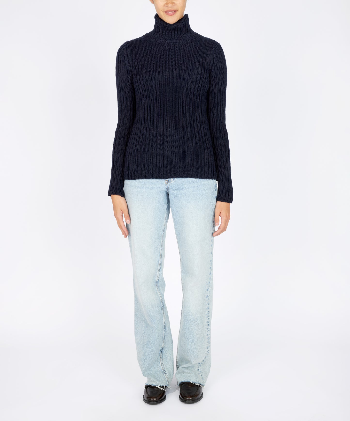 IrelandsEye Knitwear The 'Rylee' Polo Neck Navy