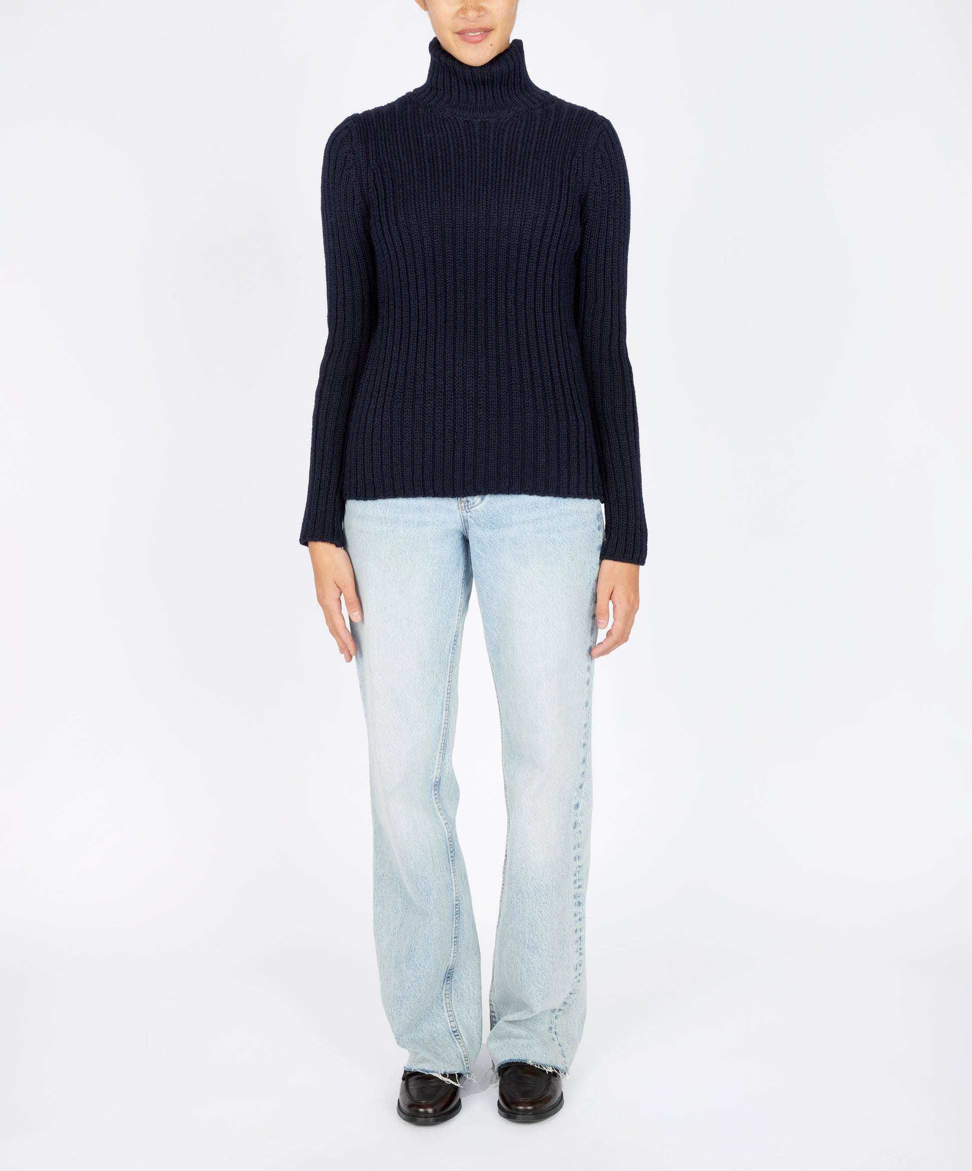 IrelandsEye Knitwear The 'Rylee' Polo Neck Navy