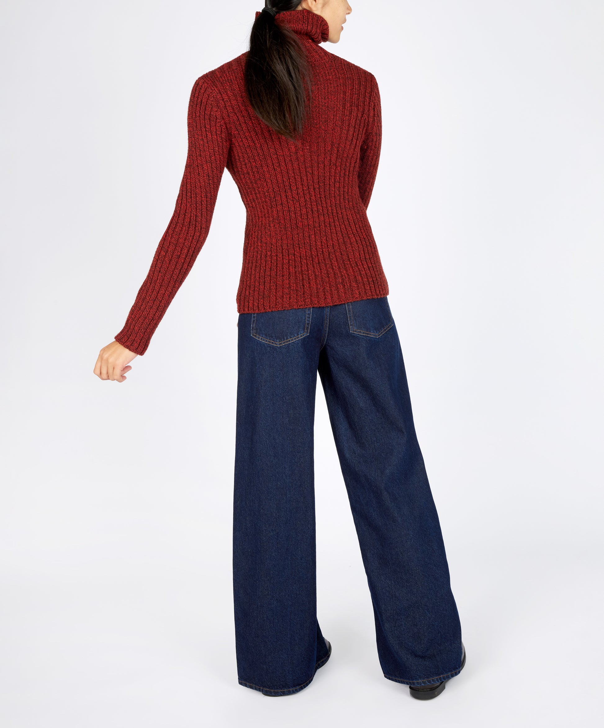 IrelandsEye Knitwear The 'Rylee' Polo Neck Sable Marl