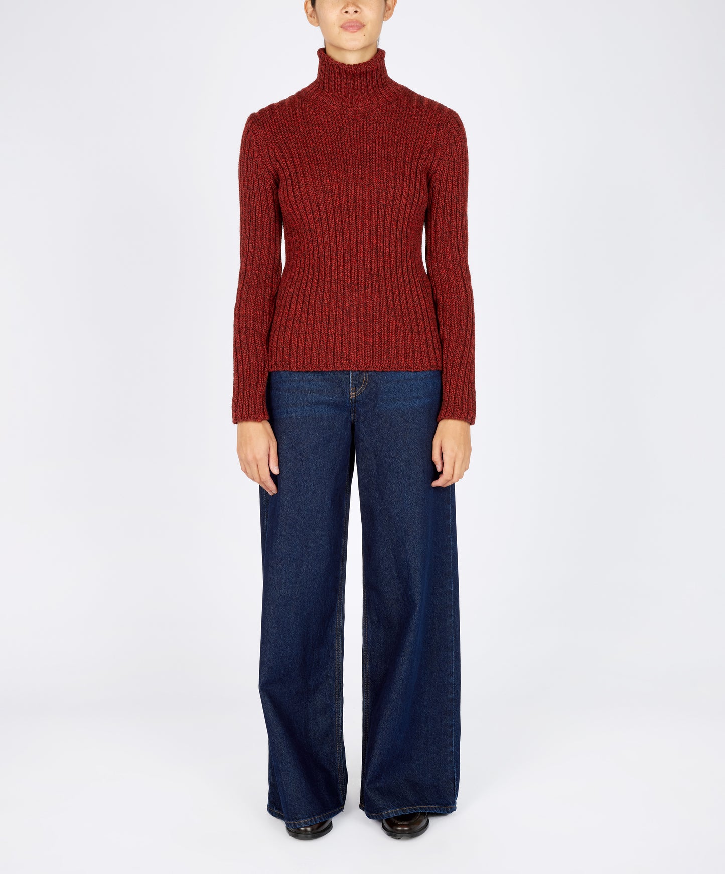 IrelandsEye Knitwear The 'Rylee' Polo Neck Sable Marl