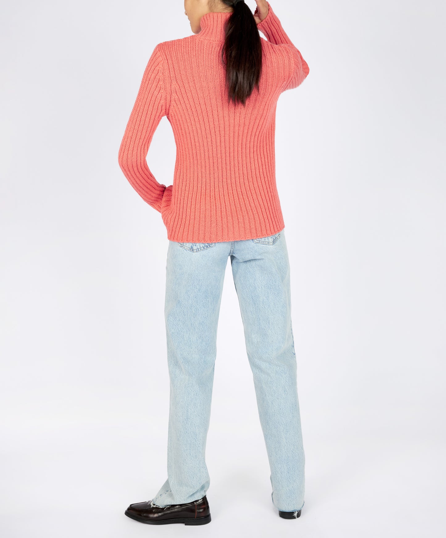 IrelandsEye Knitwear The 'Rylee' Polo Neck Salmon