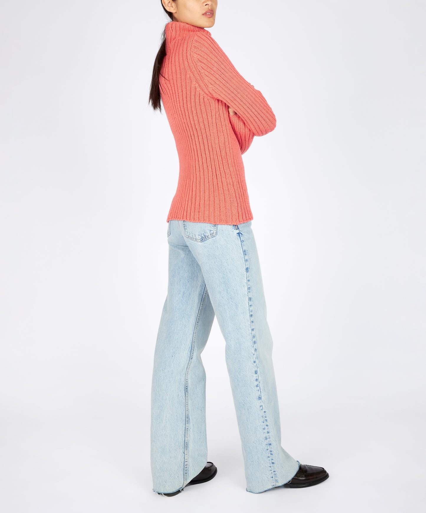 IrelandsEye Knitwear The 'Rylee' Polo Neck Salmon