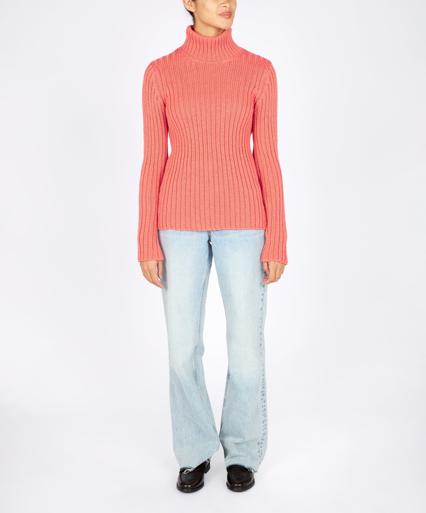 IrelandsEye Knitwear The 'Rylee' Polo Neck Salmon