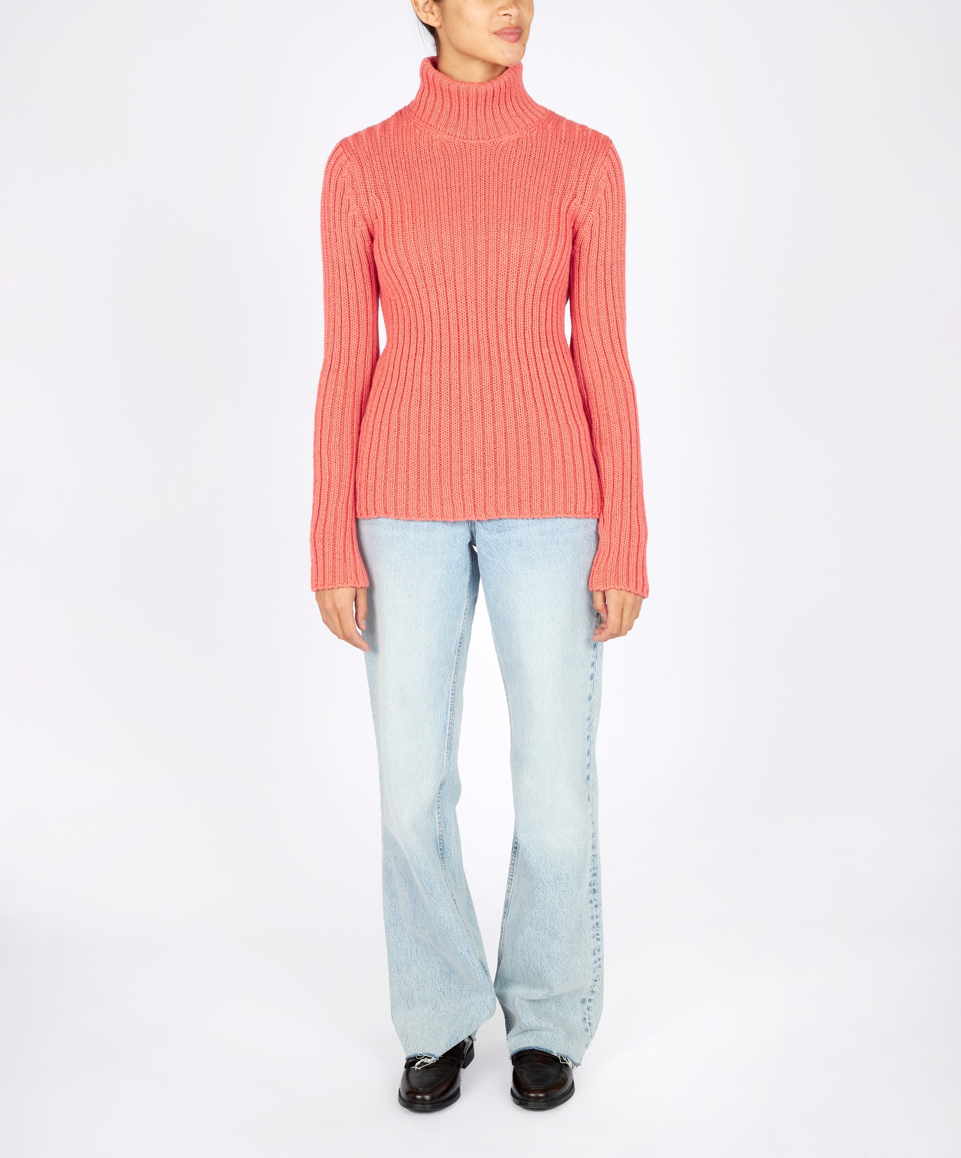 IrelandsEye Knitwear The 'Rylee' Polo Neck Salmon