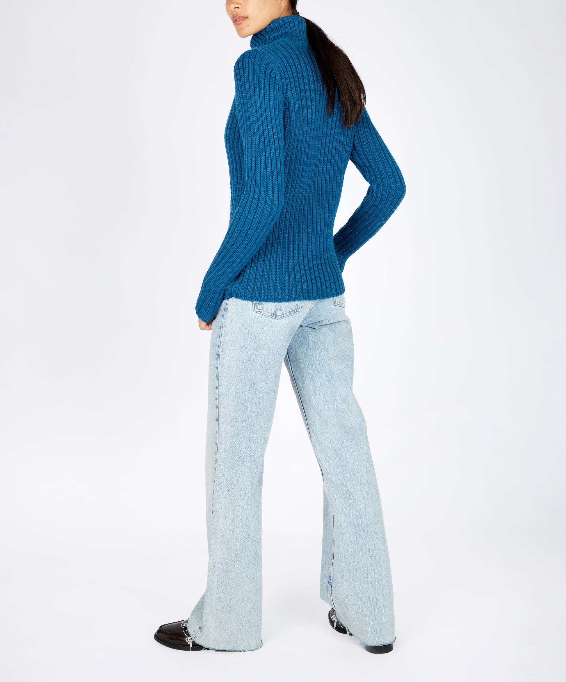 IrelandsEye Knitwear The 'Rylee' Polo Neck Sapphire Marl