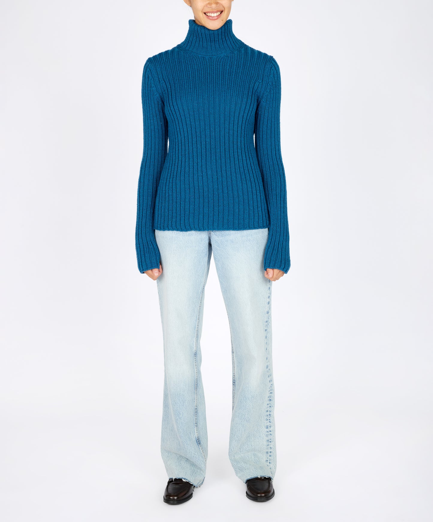 IrelandsEye Knitwear The 'Rylee' Polo Neck Sapphire Marl