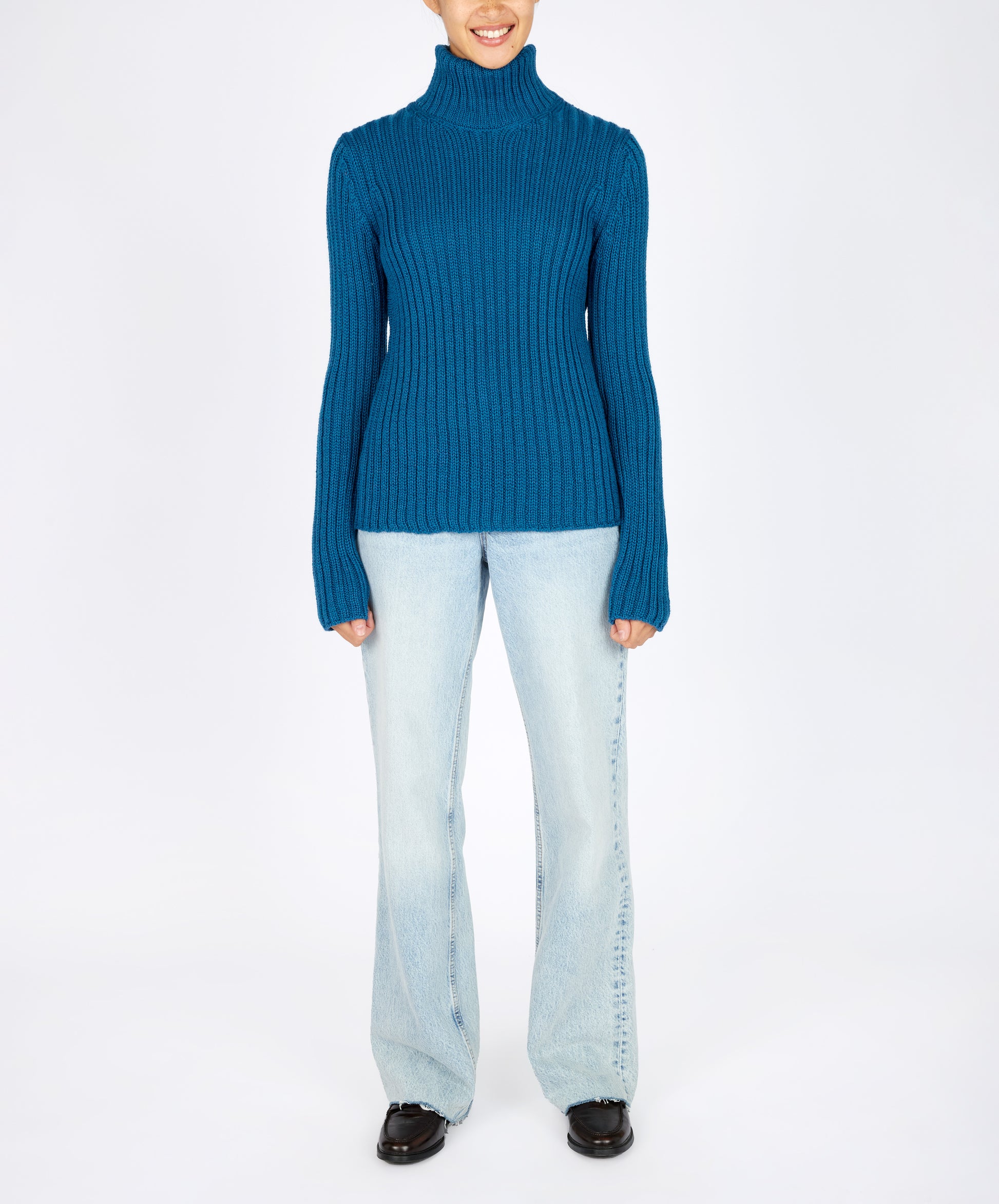 IrelandsEye Knitwear The 'Rylee' Polo Neck Sapphire Marl