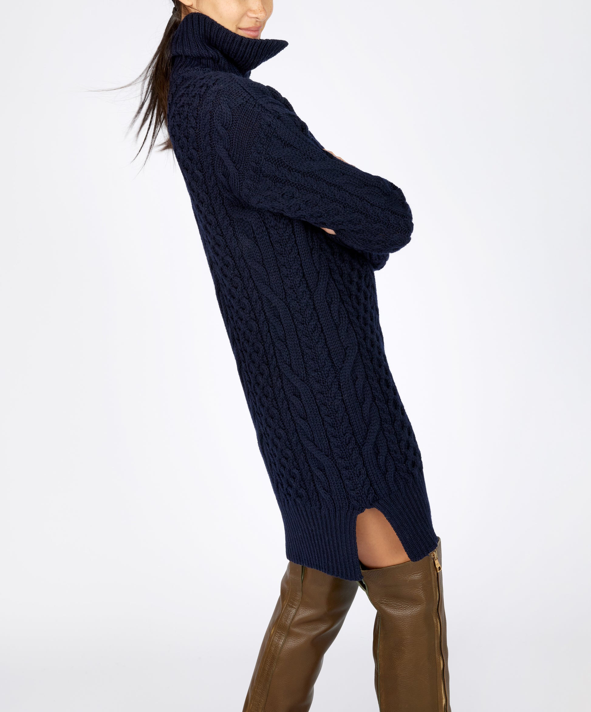 IrelandsEye Knitwear The 'Dagda' Dress Navy