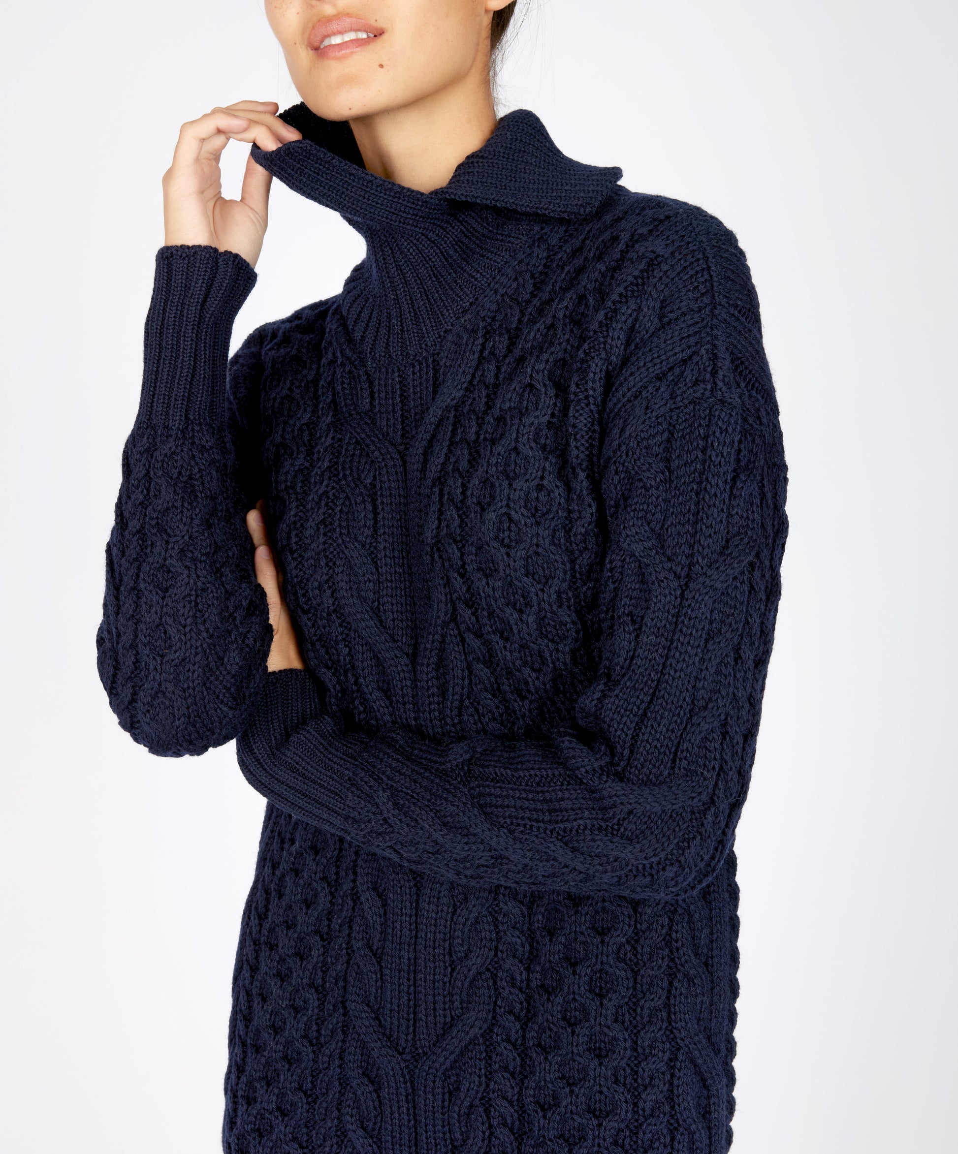 IrelandsEye Knitwear The 'Dagda' Dress Navy