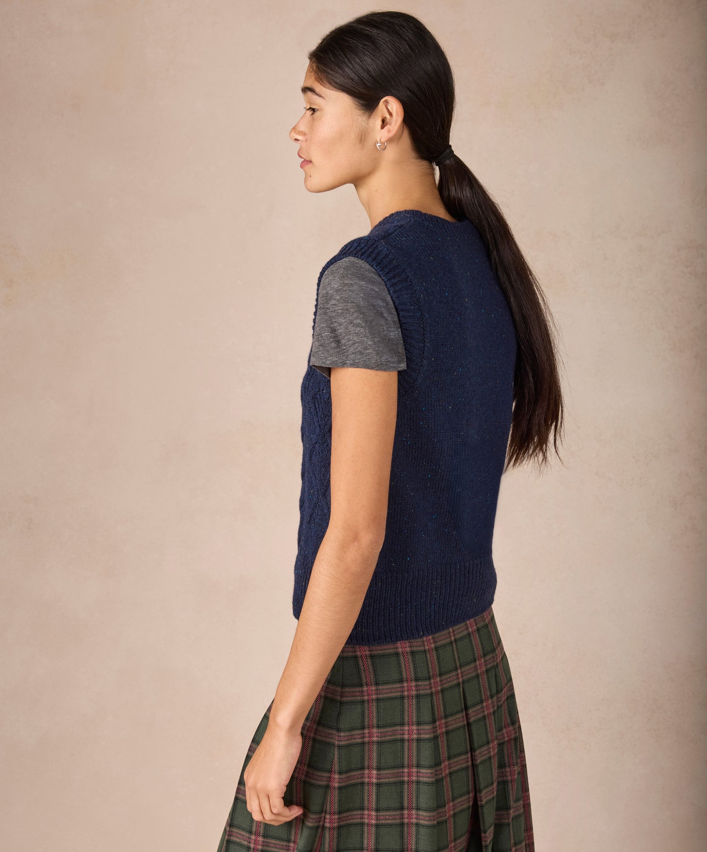 IrelandsEye Knitwear The 'Callie' Cable Vest Rich Navy