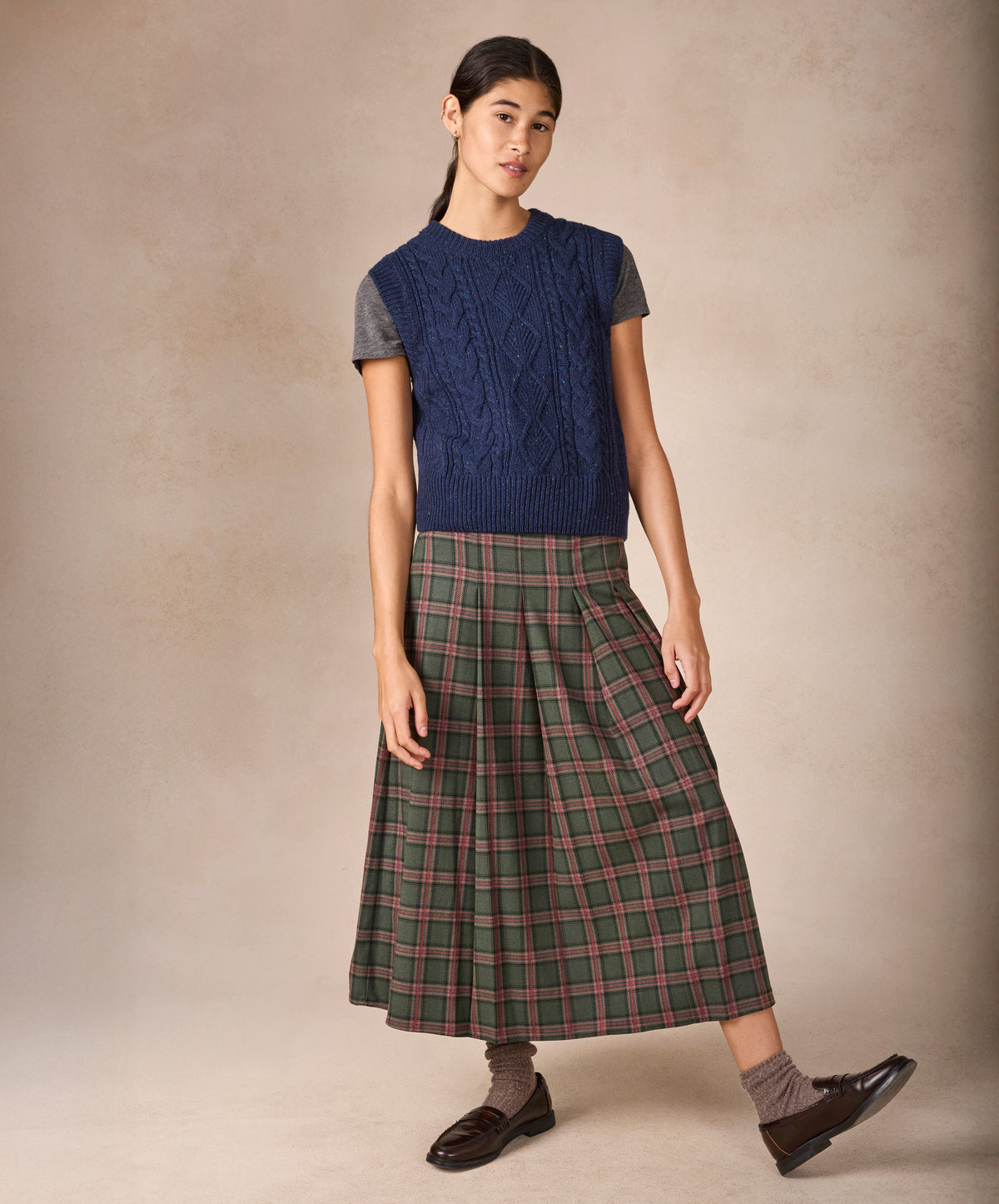 IrelandsEye Knitwear The 'Callie' Cable Vest Rich Navy