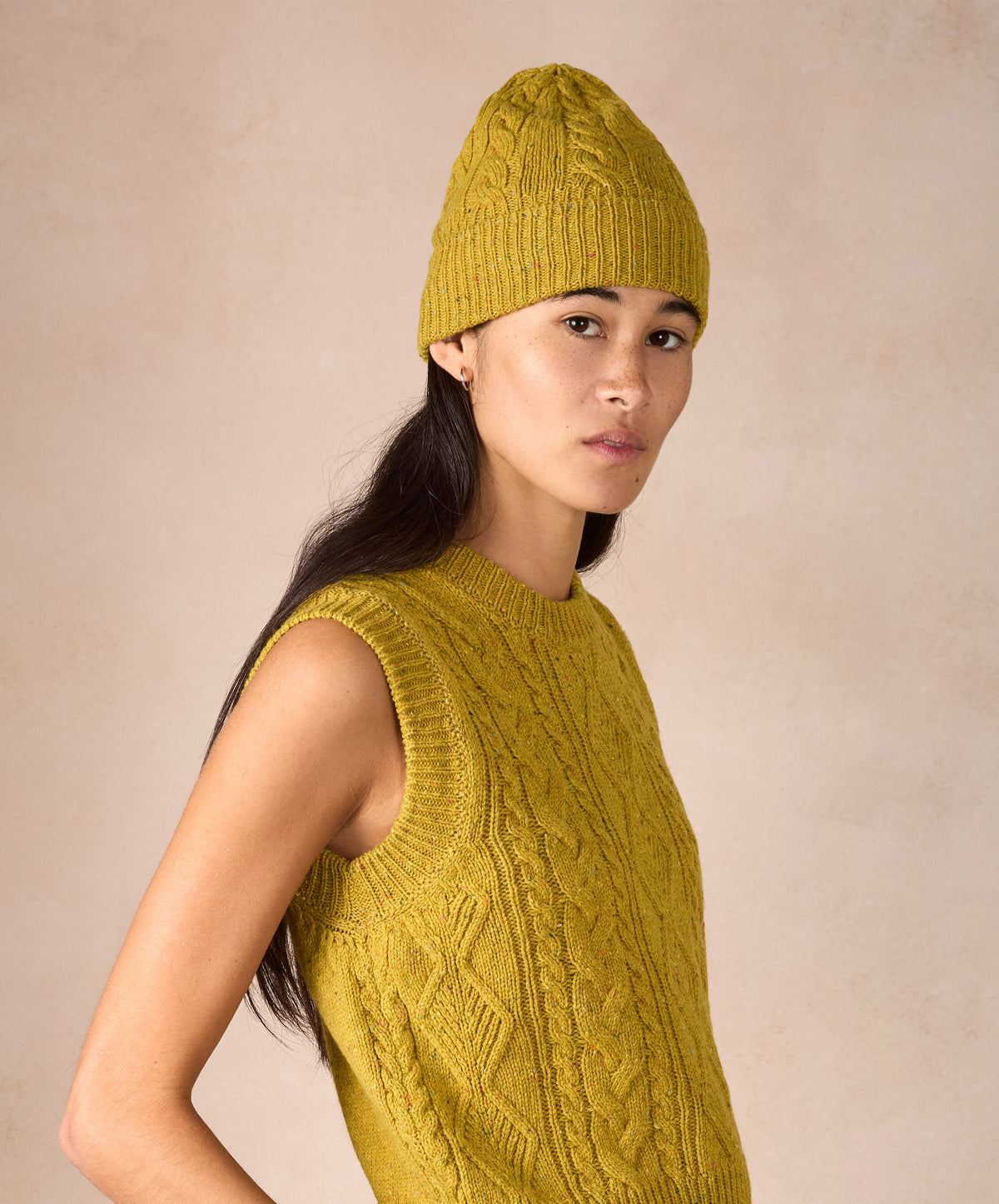 IrelandsEye Knitwear The 'Elio' Cable Hat Lichen