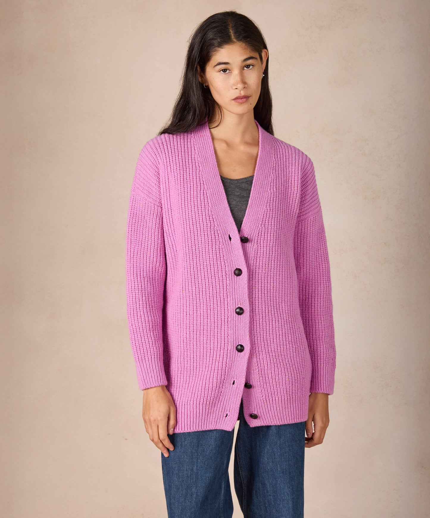 IrelandsEye Knitwear The 'Frankie' Boyfriend Cardigan Heather