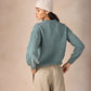 IrelandsEye Knitwear The 'Eva' Cable Crew Neck Ocean Mist