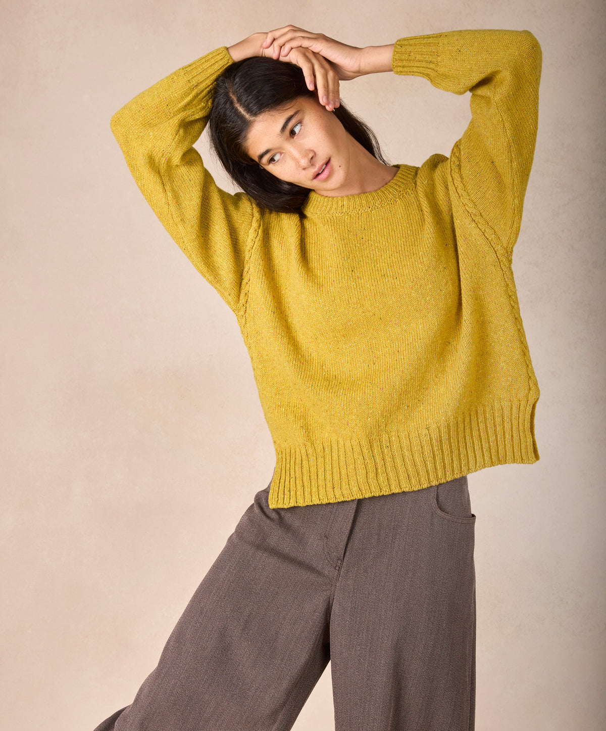IrelandsEye Knitwear The 'Isla' Oversized Crew Lichen
