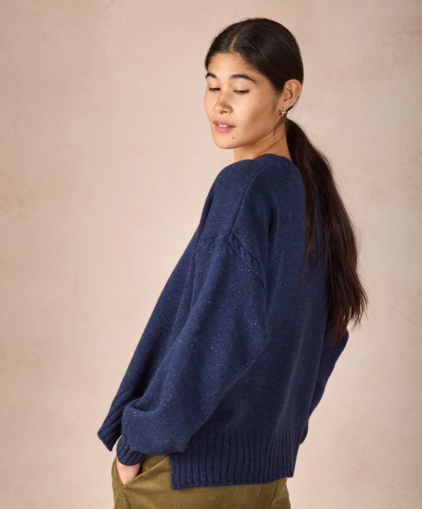 IrelandsEye Knitwear The 'Isla' Oversized Crew Rich Navy