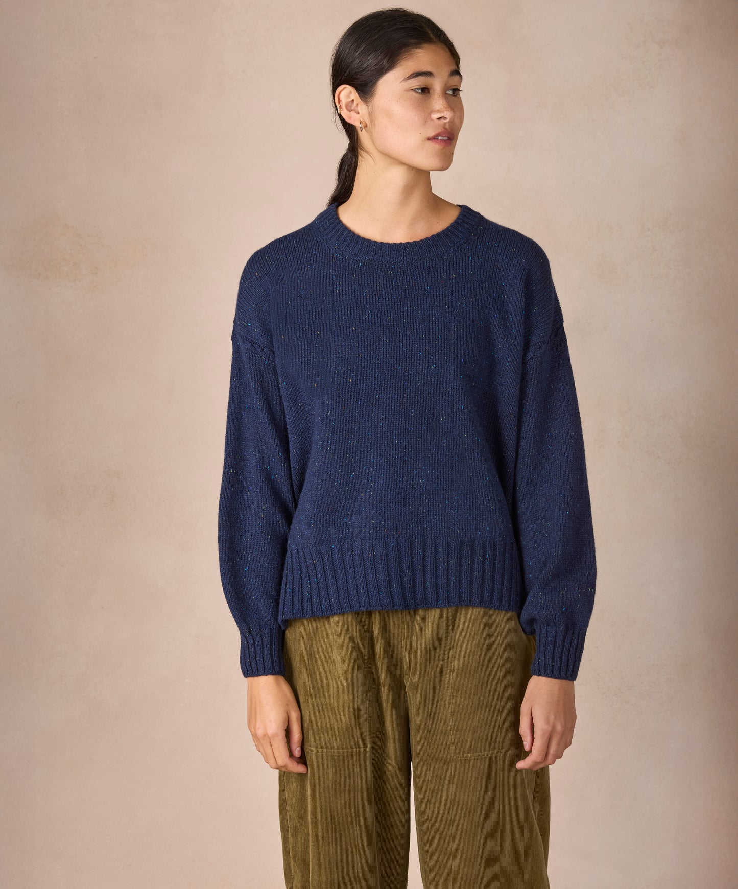 IrelandsEye Knitwear The 'Isla' Oversized Crew Rich Navy