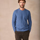 The Carraroe Cashmere Cable Crew Neck Jumper Blue Ocean